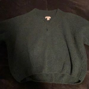 wood green v-neck cropped sweater size small